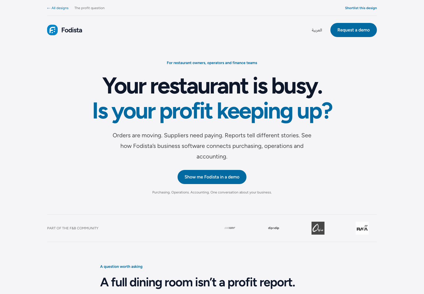 The profit question — design preview
