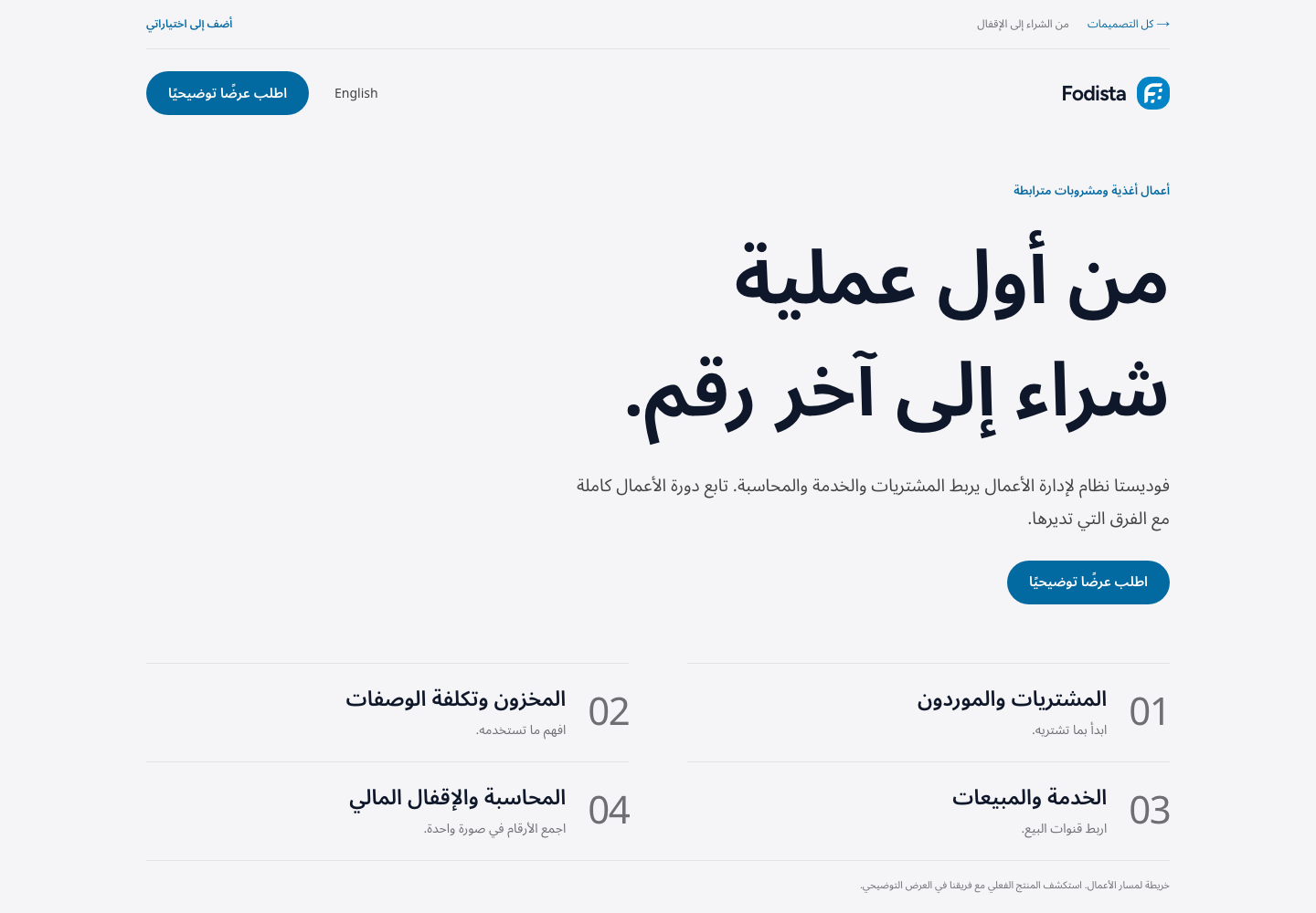 من الشراء إلى الإقفال — معاينة التصميم