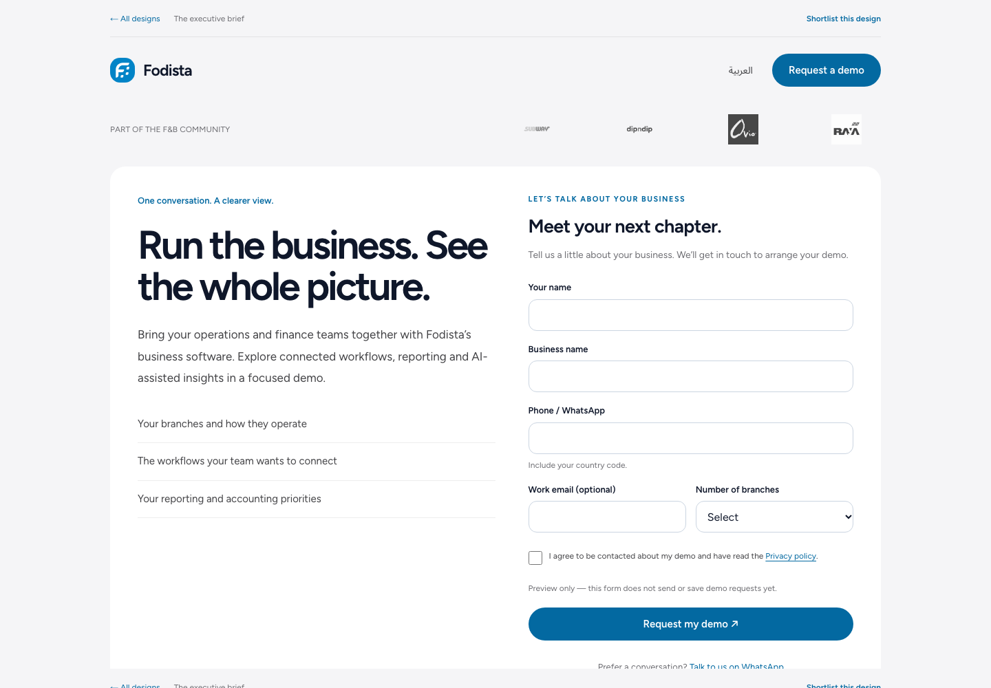 The executive brief — design preview